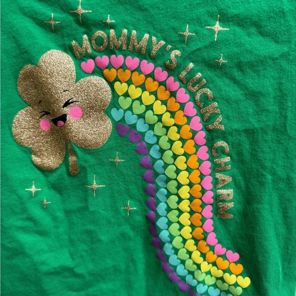 The Children's Place 3T Green St Patrick’s  Short Sleeve Tee Mommy’s Lucky Charm
